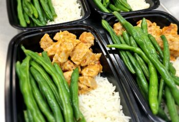 Mango Habanero Chicken Thighs, Basmati Rice, and Green Beans